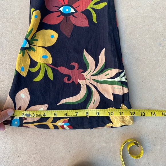 Farm Rio x Anthropologie Calla Flare High Rise Floral Black Pants Size M - Picture 7 of 9